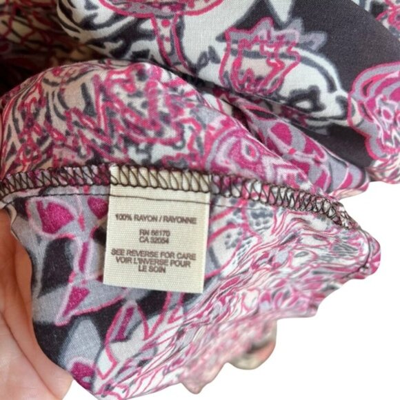 Free People Boho Swing Dress Black Pink Floral Size Small - Picture 9 of 10